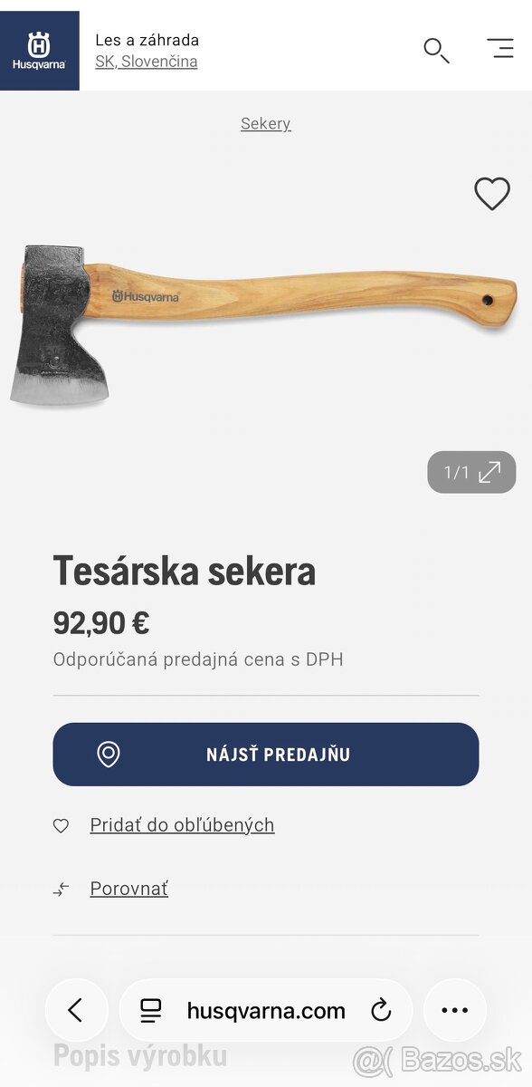 Tesárska sekera Husqvarna - 2