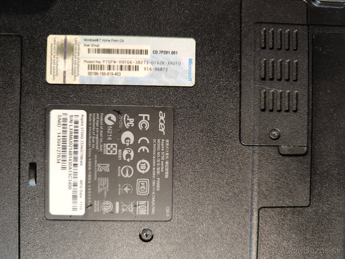 Predám výborný notebook Acer 5750G - 2