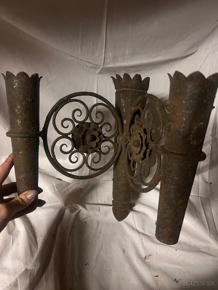 Kovaný nástenný držiak na sviečky - 2