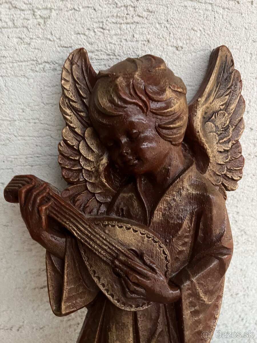 Anjel vianocny elegantny vacsi 33 cm handmade krasna dekora - 2