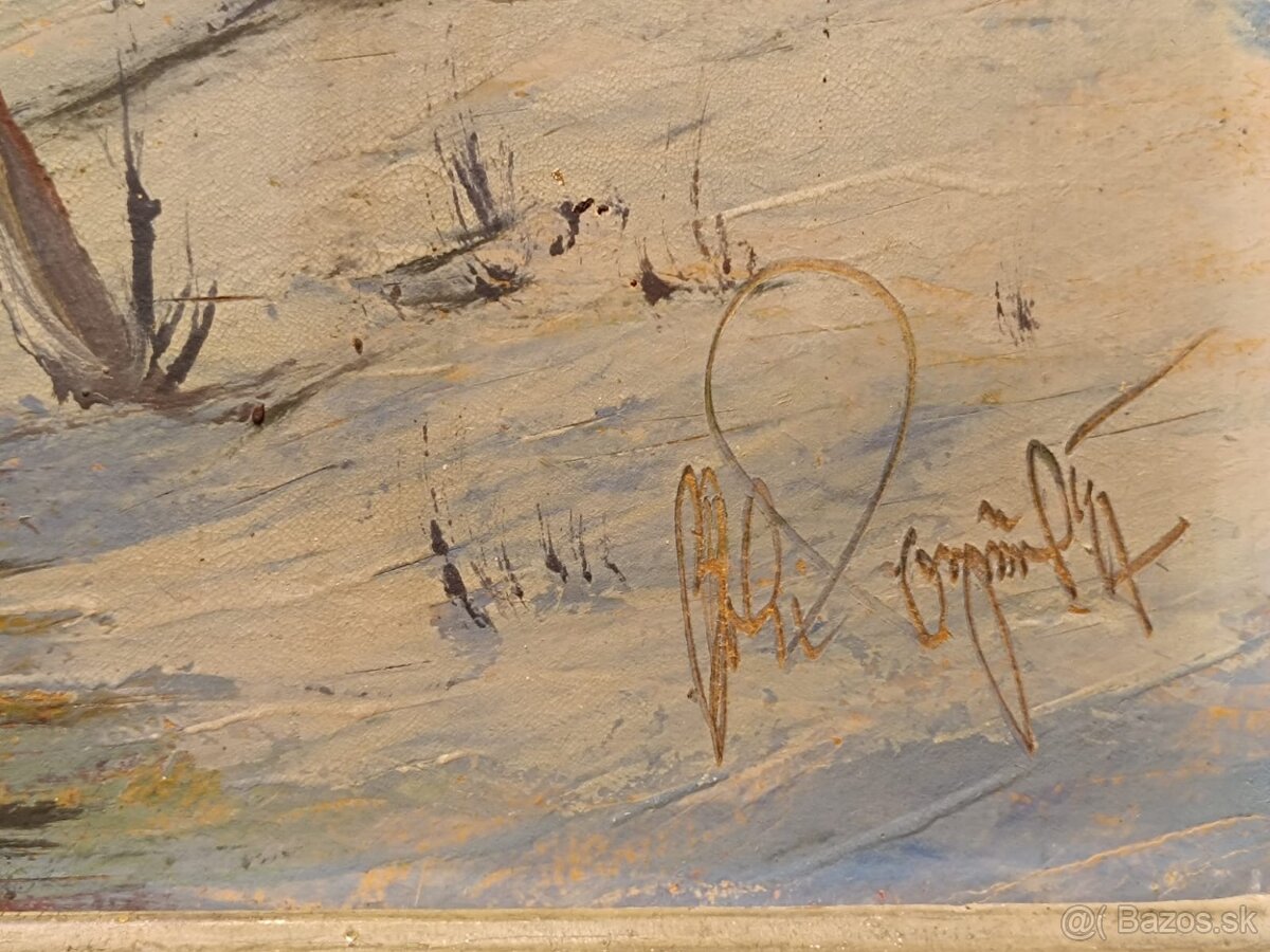 Obraz Jan Boža Pospíšil,Vysoké Tatry Gerlach1947,olej 61x71 - 2