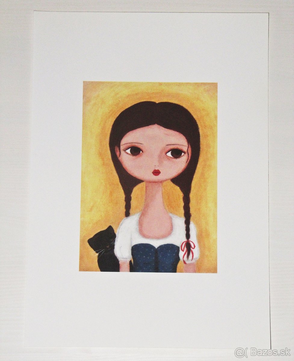 Dievčatko a mačka - print - 2