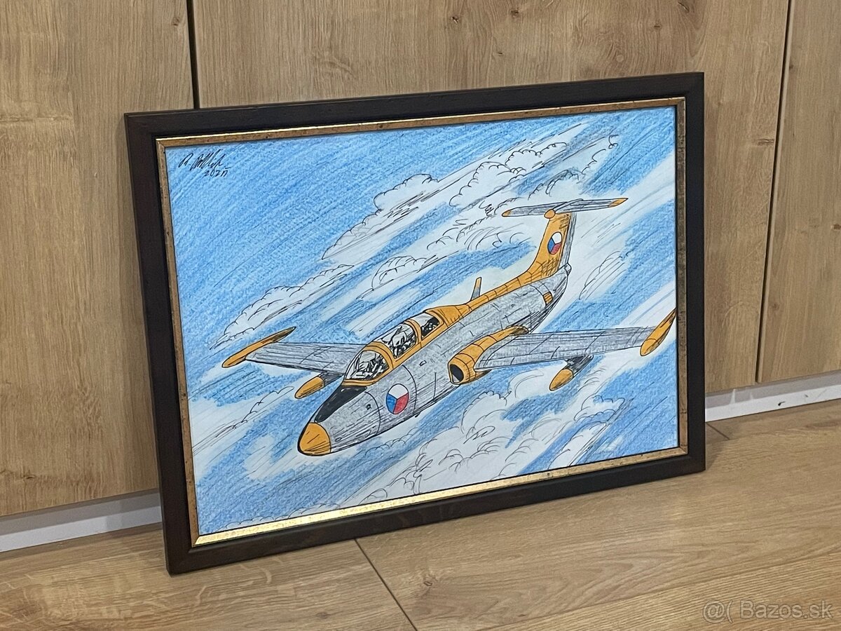 Ručne maľovaný obraz stíhačky - 2