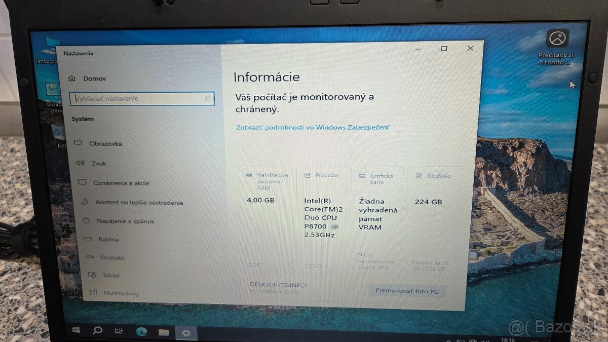 Predam HP laptop v krasnom stave, 2 jadro, 4GB RAM, SSD - 2