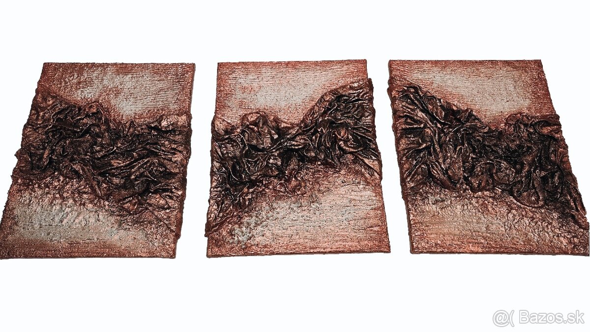 Handmade 3D trojobraz - medená farba - 2