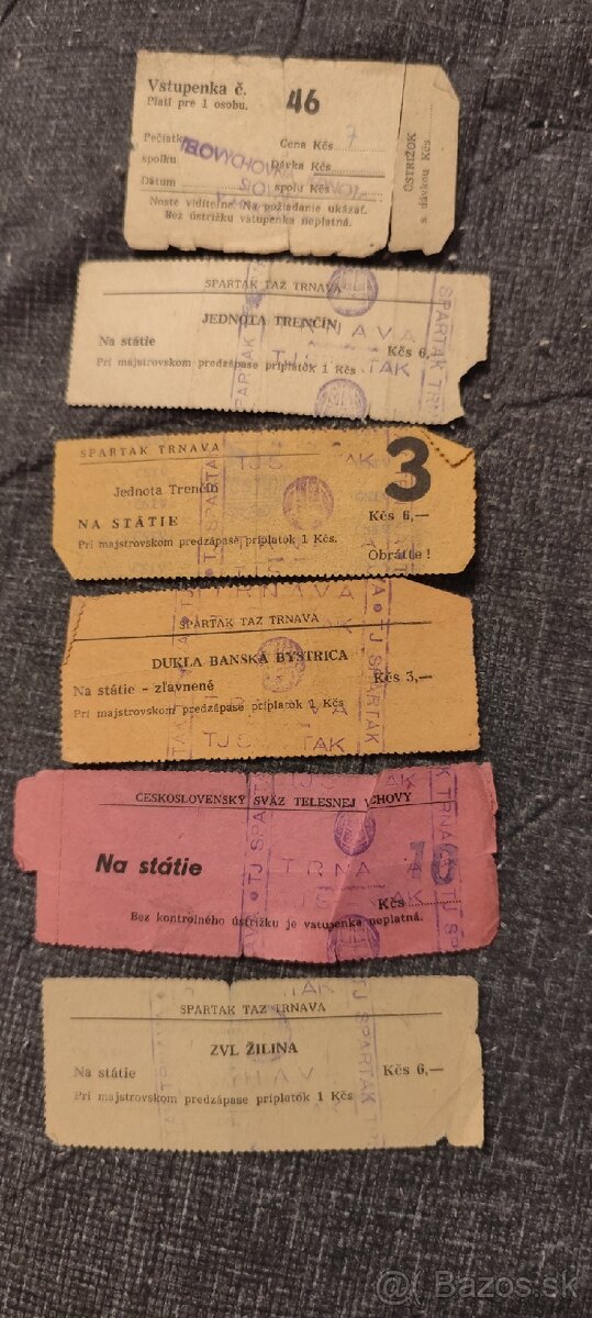Staré vstupenky Spartak Taz Trnava - 2
