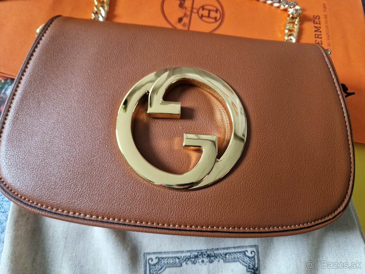 Nova luxusna Gucci crossbody kabelka koža - ťavia hneda - 2