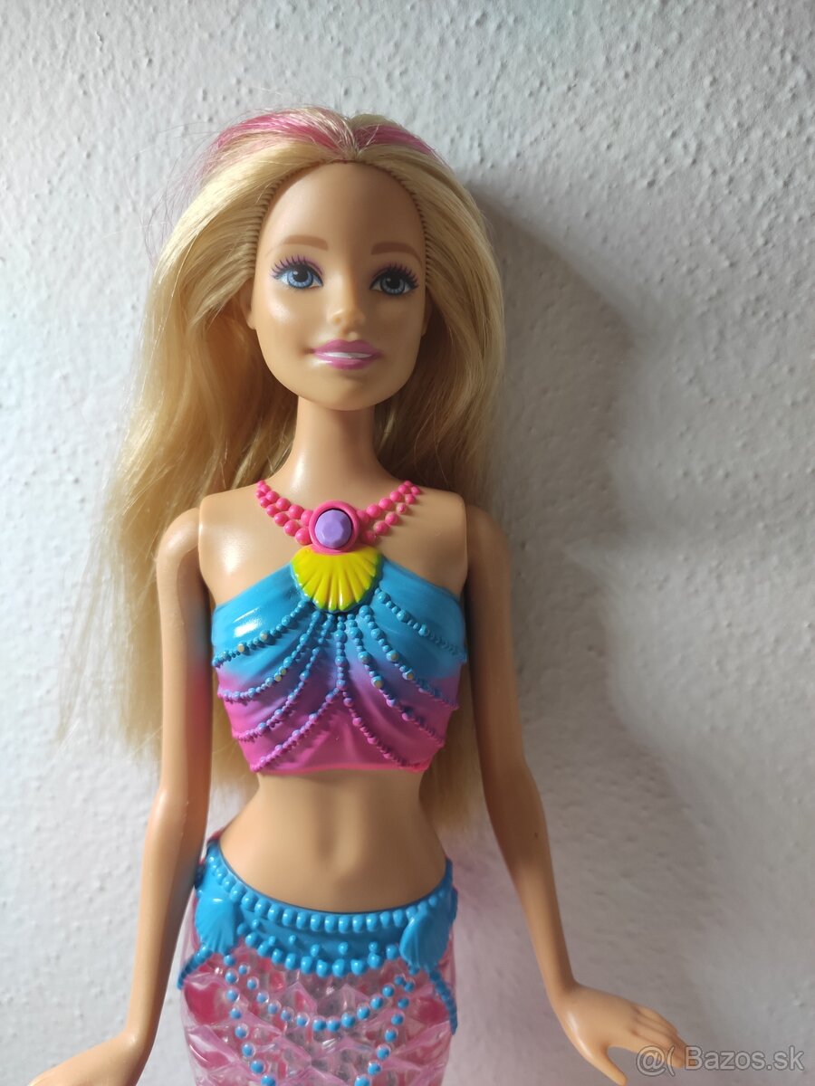 Barbie morská panna svietiaca + malá morská panna. - 2
