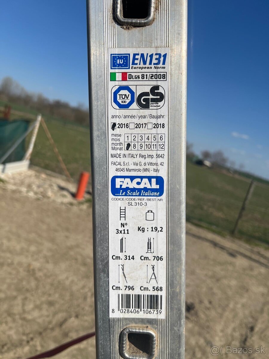 Hliníkový teleskopický rebrík 3x11 - 2