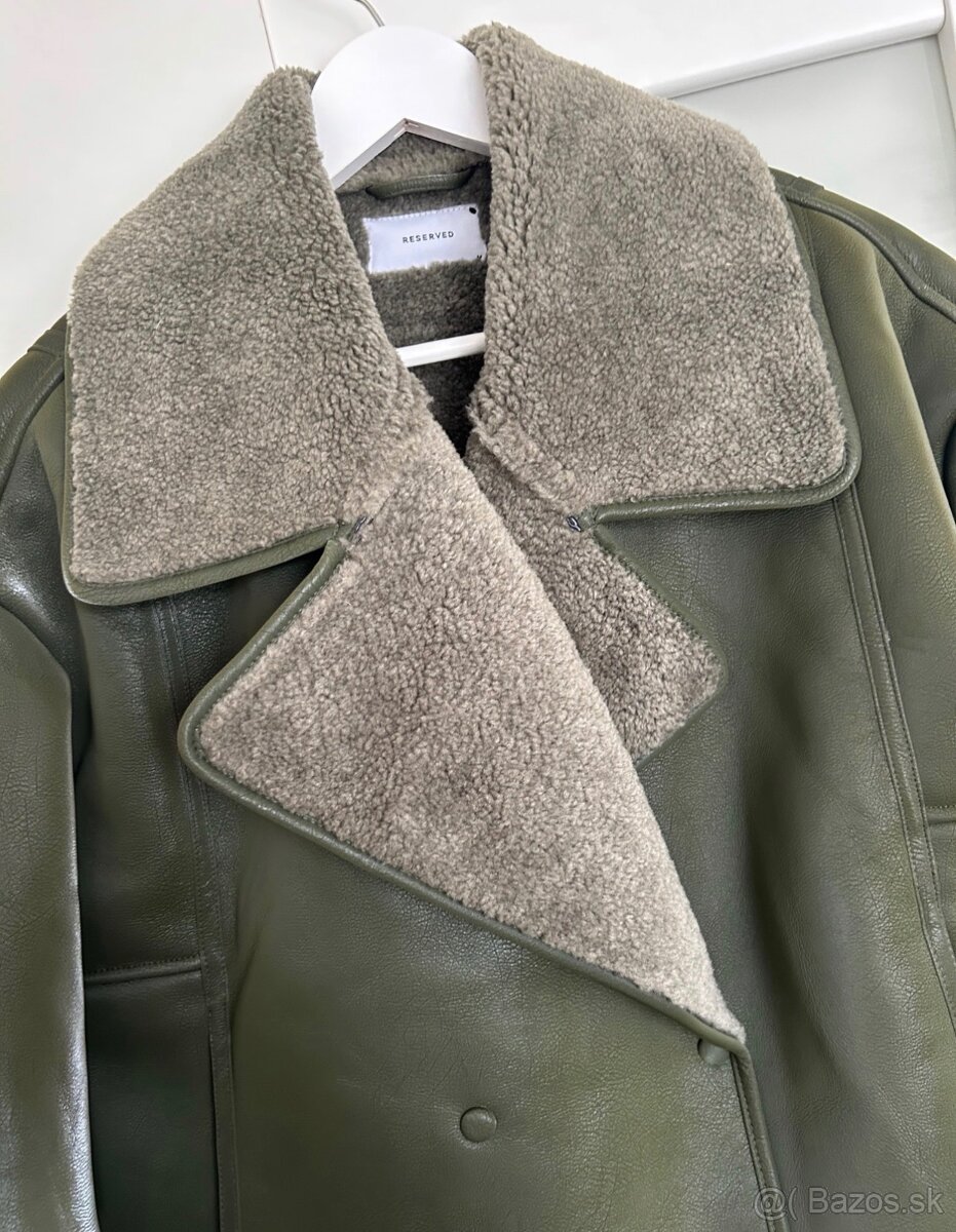 Khaki kožúšok, bunda veľ.M - 2