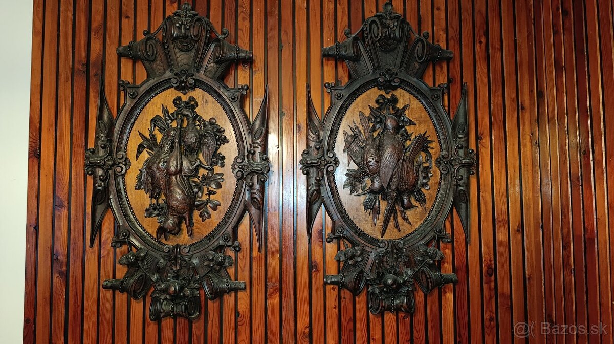 Poľovnícke drevorezby pár - 2