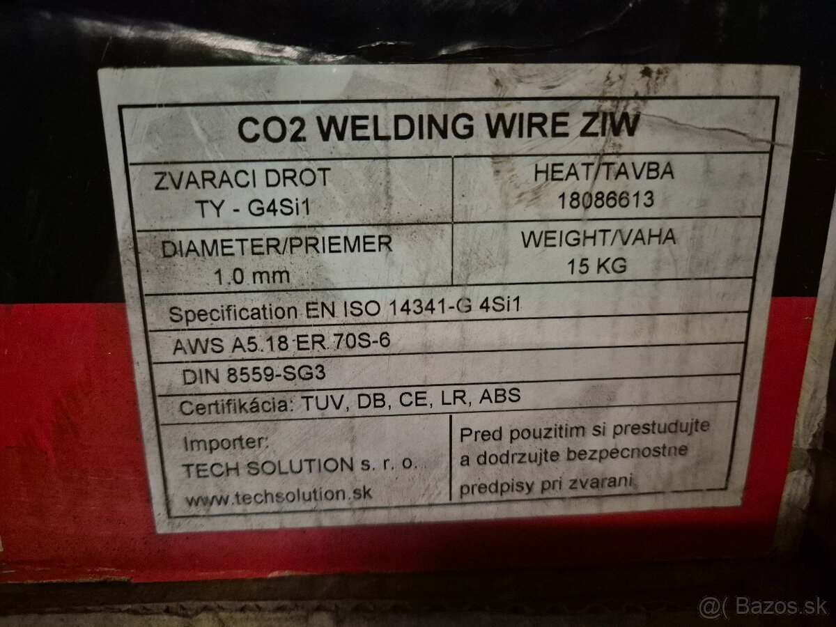 Predám zvárací drôt CO2 (SG2/G3Si1) – 1,0 mm / 15 kg - 2