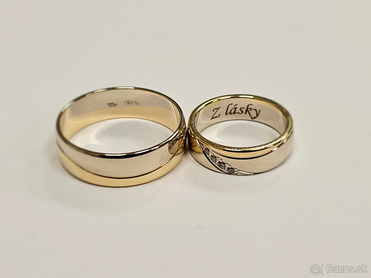 Predám zlaté obrúčky (585) zo 14 karátového zlata. - 2