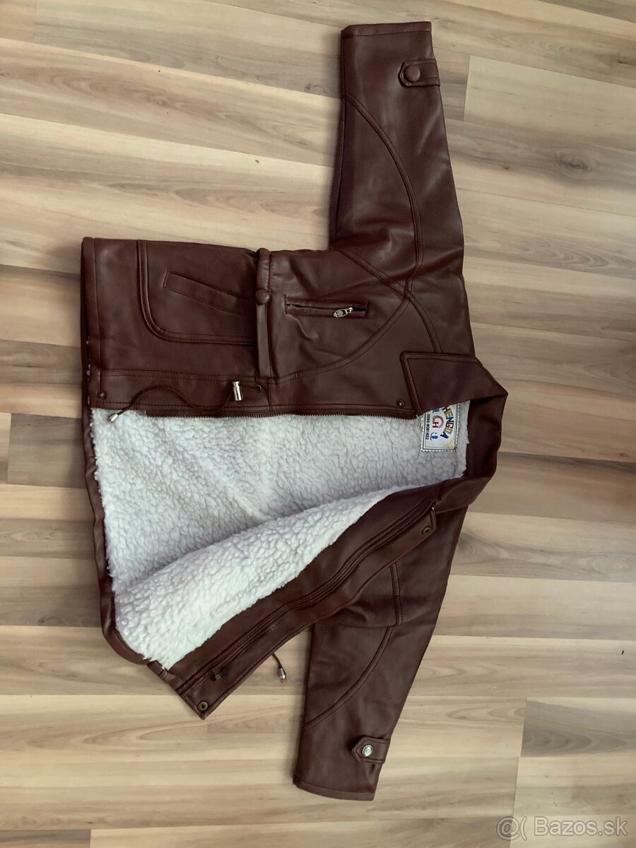 Koženkový kabátik zateplený - 2