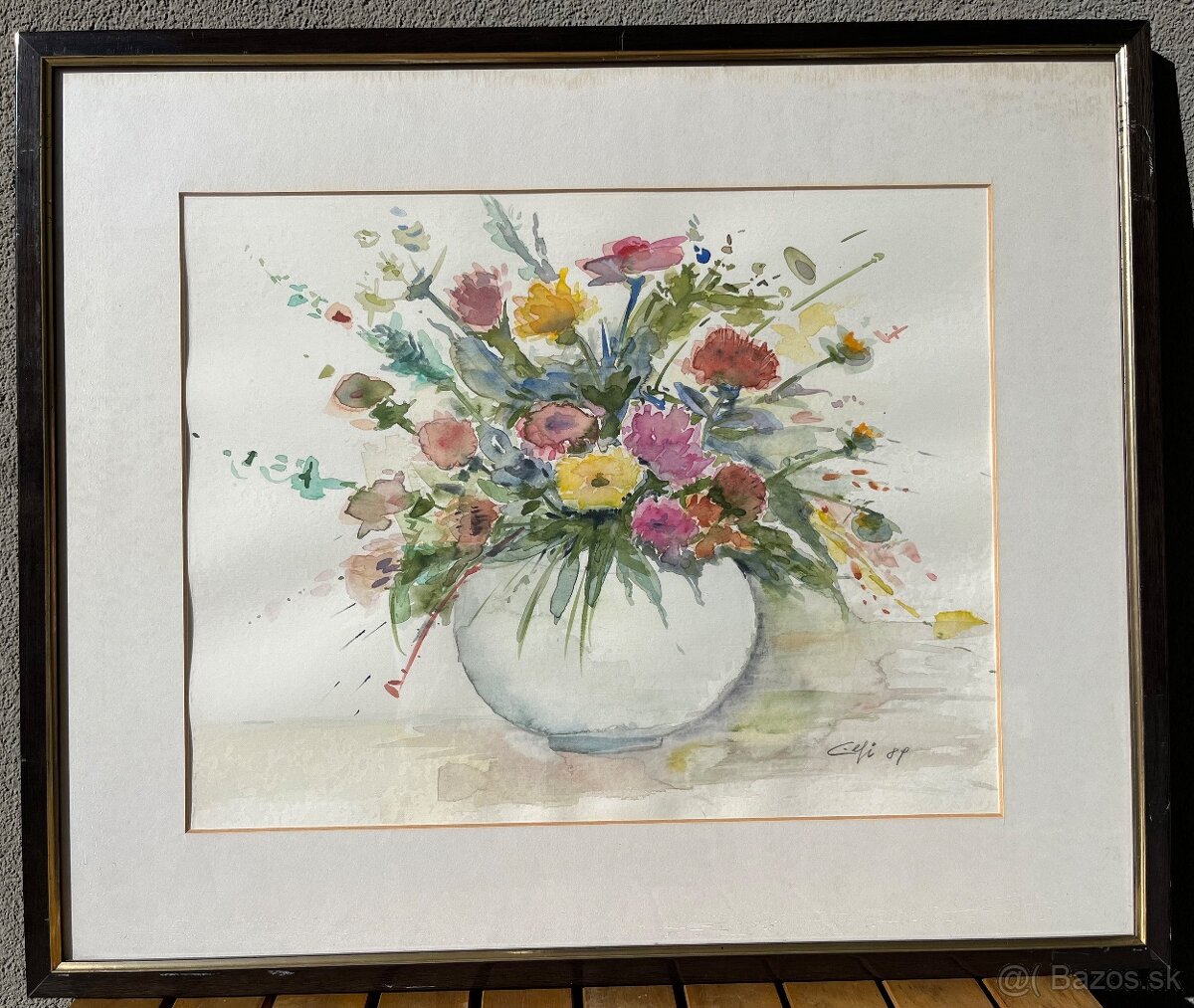 Obraz kvetov Aquarell 1989 - 2
