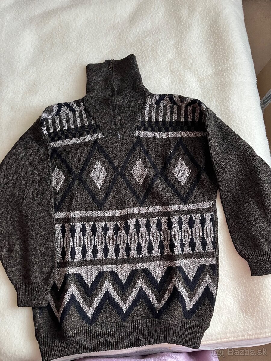 Hnedý pletený sveter - 2