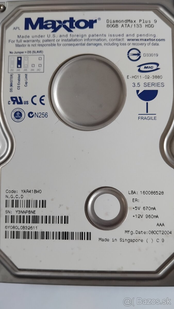Harddisk 3,5" Maxtor 80GB - 2