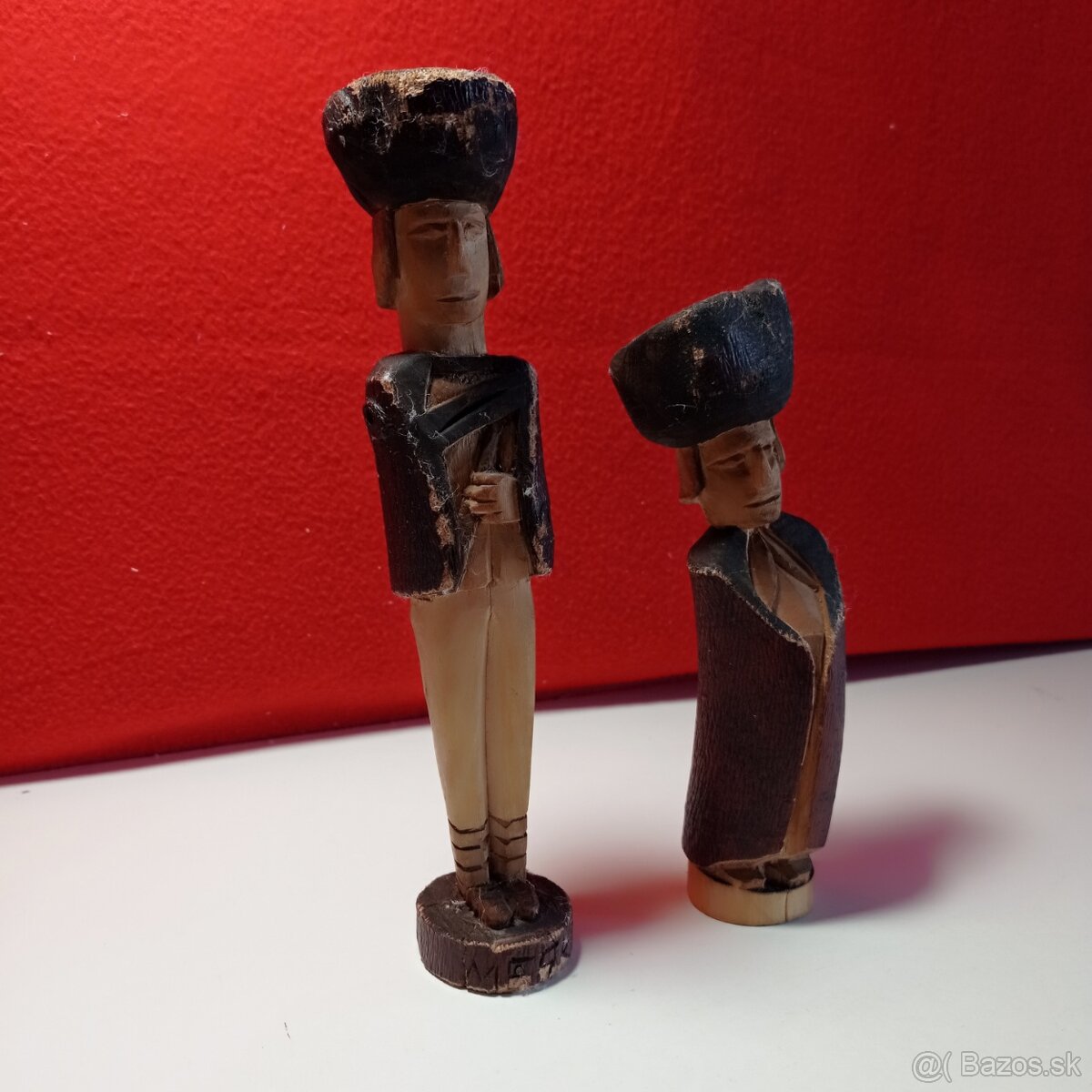 dve staré drevené postavičky - pastieri Kubko a Maťko - 2