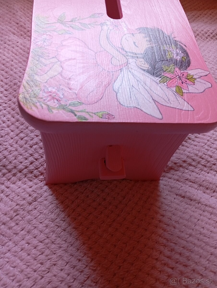 Stolček drevený maľovaný - 2