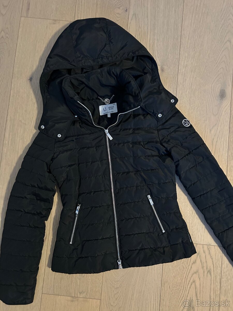 Armani jeans čierna bunda iT38 naša 34 , resp. XS čierna - 2