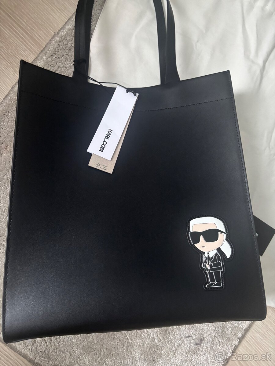 KABELKA KARL LAGERFELD K/IKONIK 2.0 LEATHER TOTE BLACK - 2