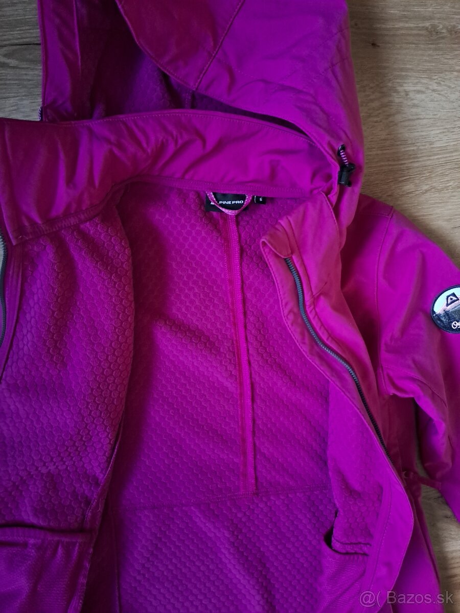 Cyklamenova softsheelova bunda Alpine - 2