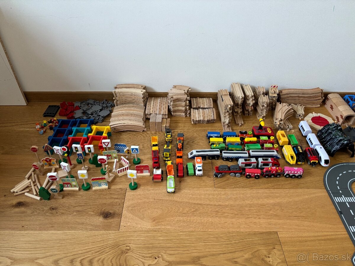 Drevená vláčiková súprava - Mega set 190+ - 2