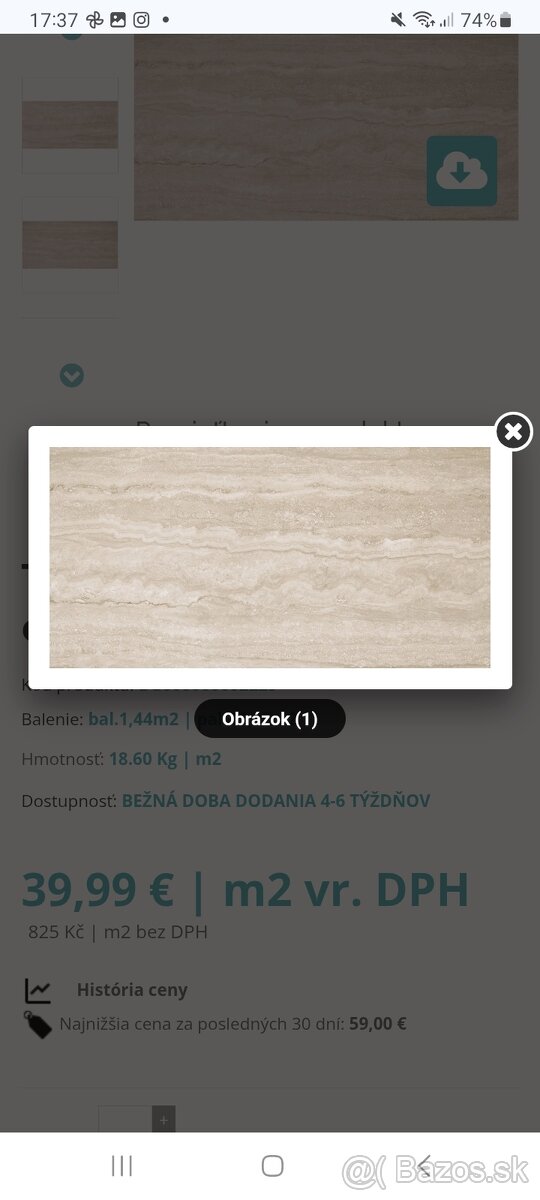 Dlažba imitácia Travertin 60x120 - 2