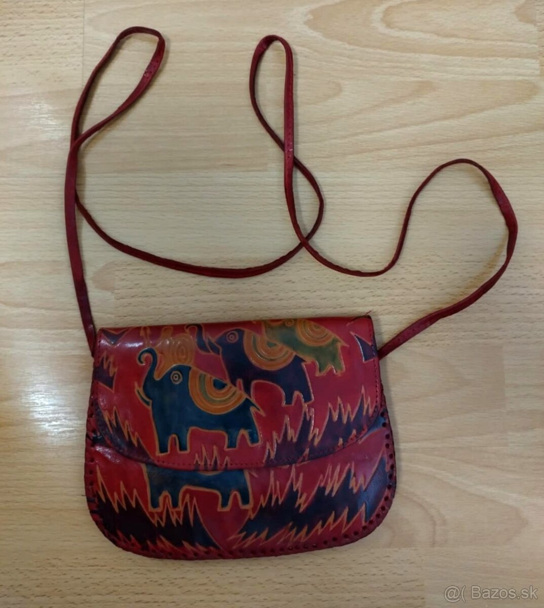 Červená vintage kabelka cez rameno - 2