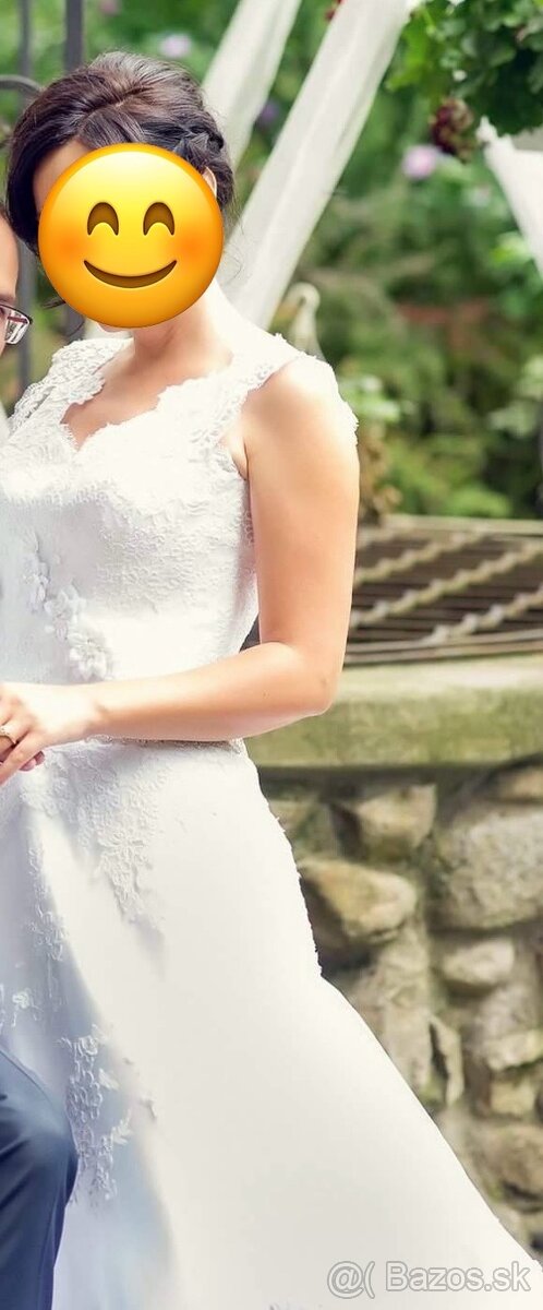 Predam krasne biele svadobne saty velkost 40 - 2