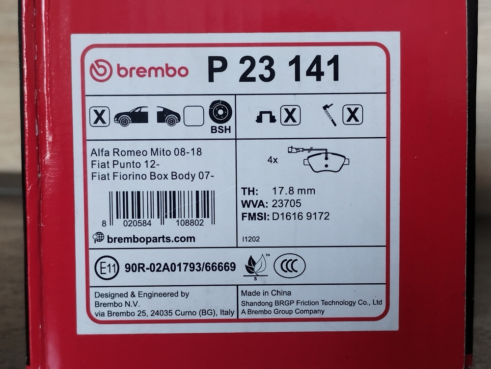 Brzdové platničky Brembo. - 2