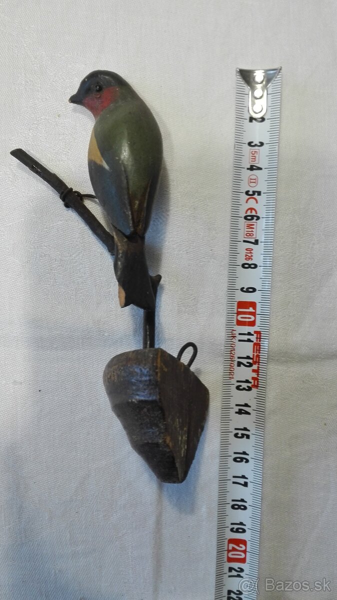 Starý dřevěný ptáček na zeď - 2