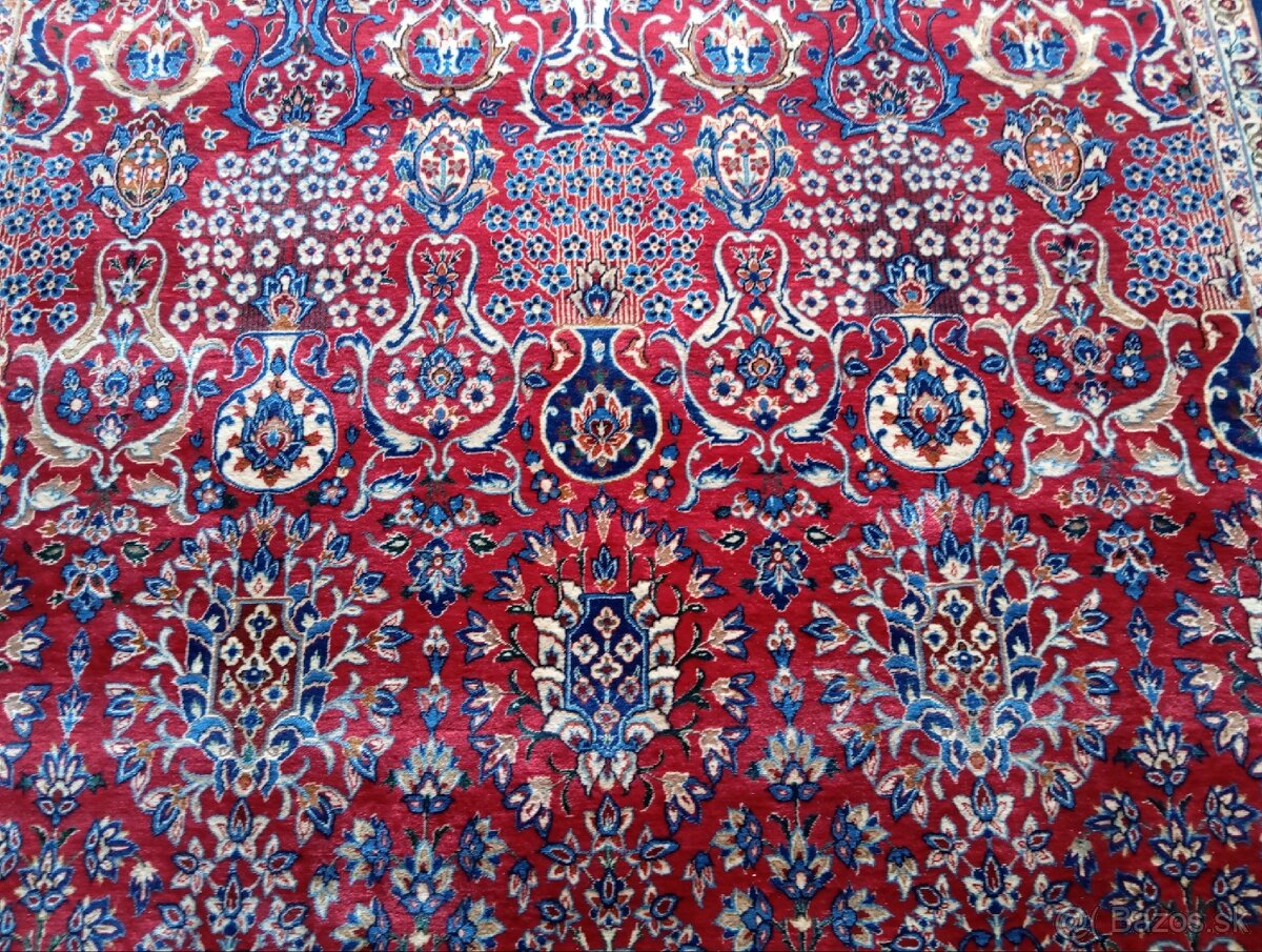 AKCIA🌟Majestátny ručne viazaný hodvábny Isfahan 4,1×3,1 m🌟 - 2