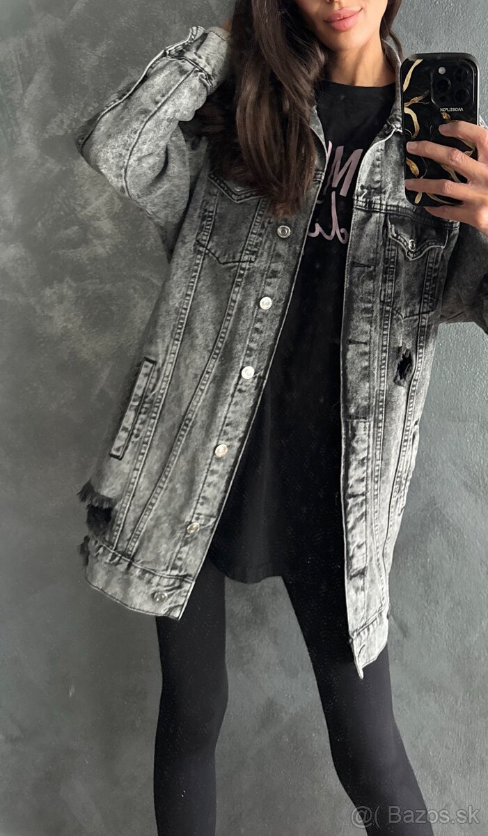 Denim oversize denim bunda - 2