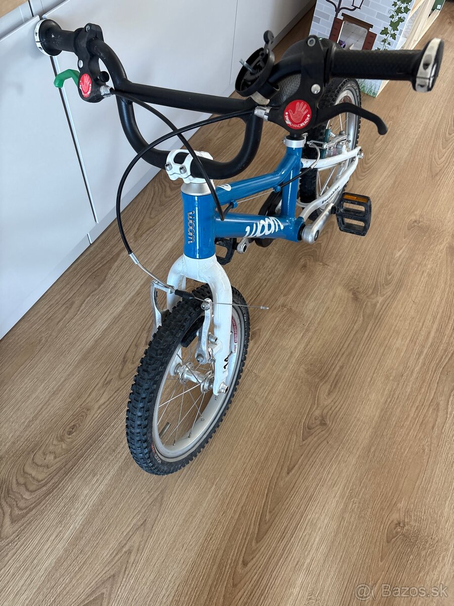 Detský bicykel Woom 2, 14”, modro-biely - 2