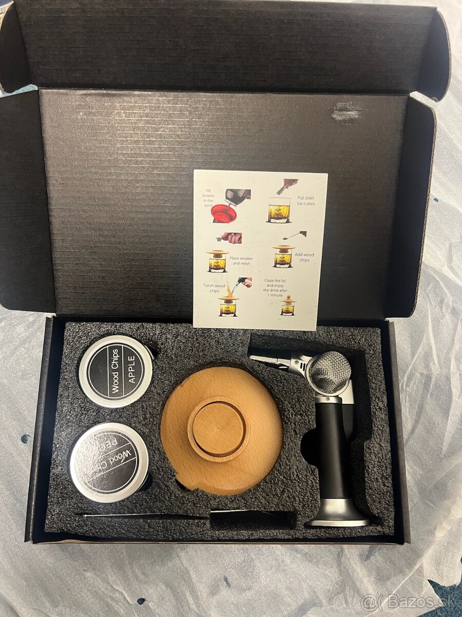 Kompletný set pre fajčené koktaily – horák + drevené štiepky - 2
