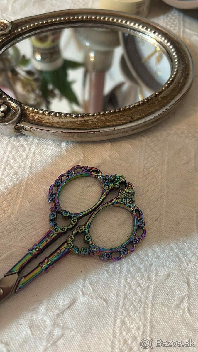 Viacfarebné zdobené nožnice 12 cm - 2