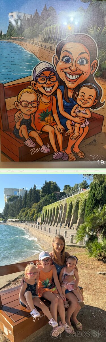 Karikatúra na plátne v ráme - 2