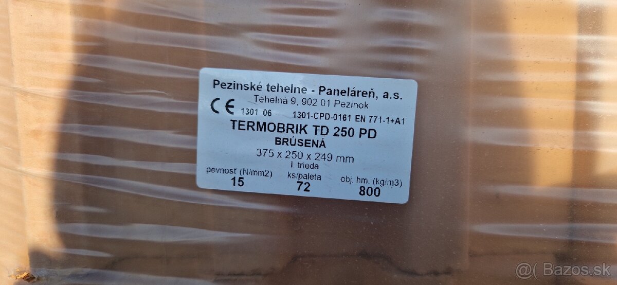 Tehla Termobrik TD 250 PD brúsena - 2
