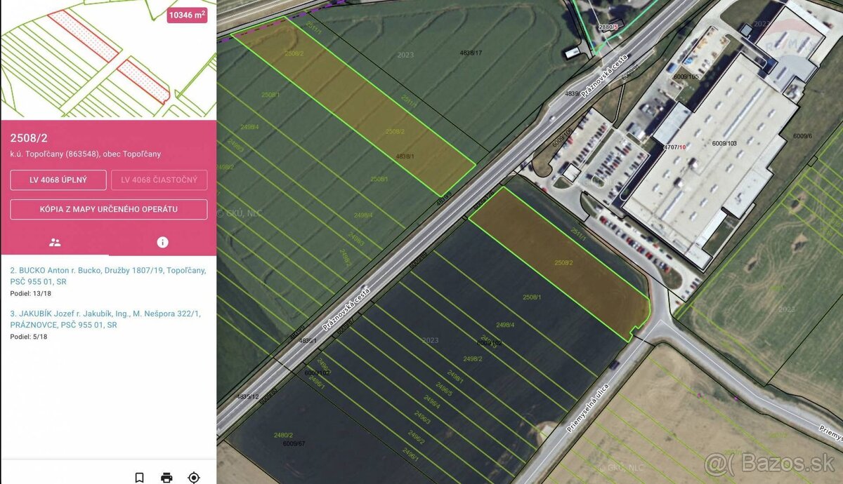 Predáj pozemku v priemyselnom parku Topoľčany 4500 m2 - 2