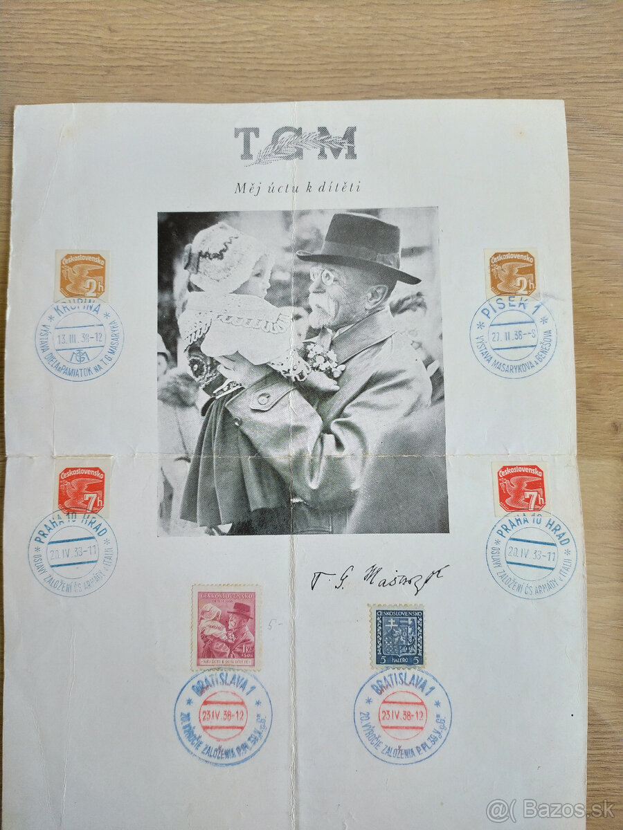 TGM -T.G.Masaryk pamätný list - 2