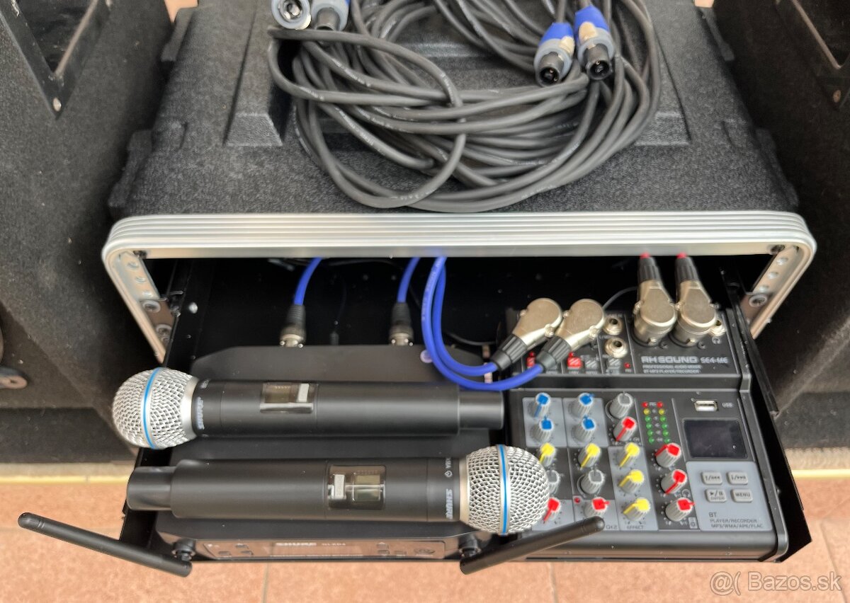 KOMPLETNÉ OZVUČENIE 2x700W S MIKROFÓNMI & USB/BT MIXPULTOM - 2