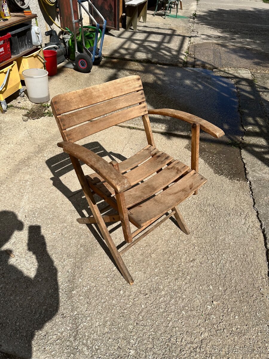 Drevená skladacia stolička - 2