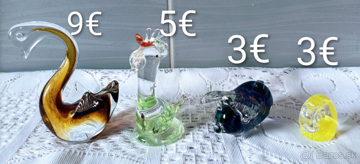 Sklenené dekorácie - zberateľské - 2