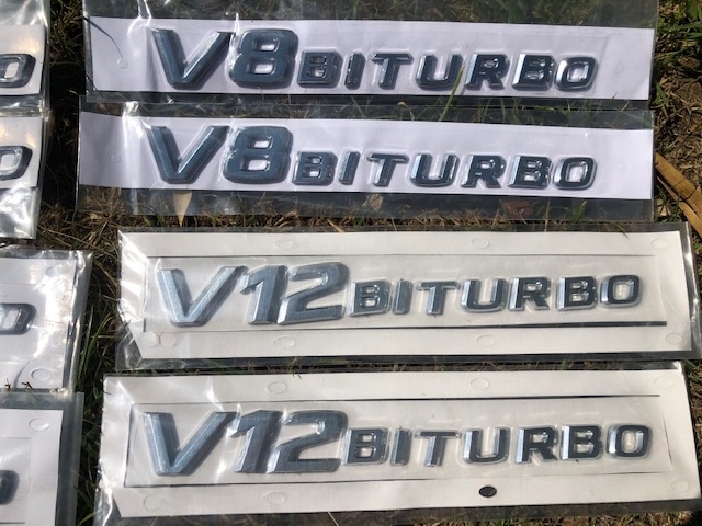 ZNAKY V8BITURBO V12BITURBO CIERNE STRIEBORNE - 2