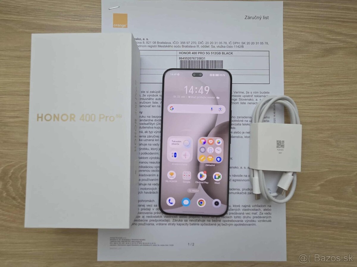 Honor 400 Pro 12GB / 512GB, cierny , top , zaruka - 2