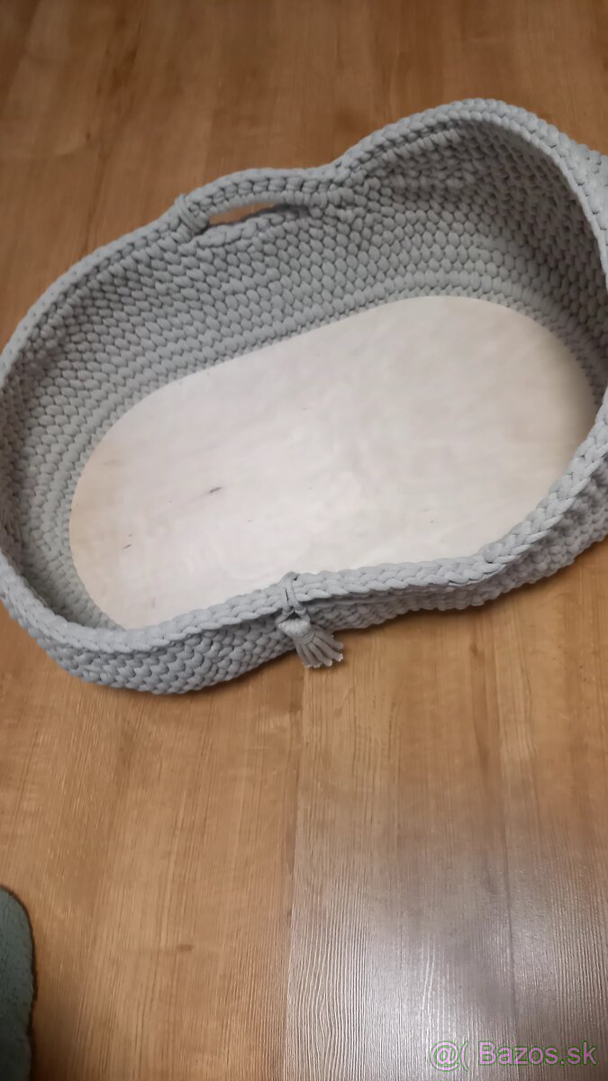 Hačkovany mojžišov kôš s matracom - 2