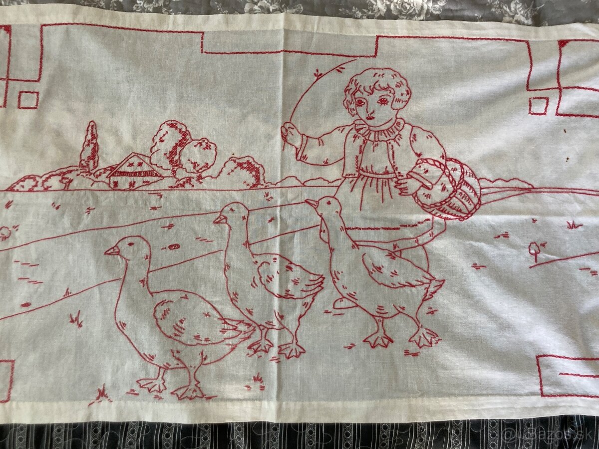 Redwork - výšivka - 2