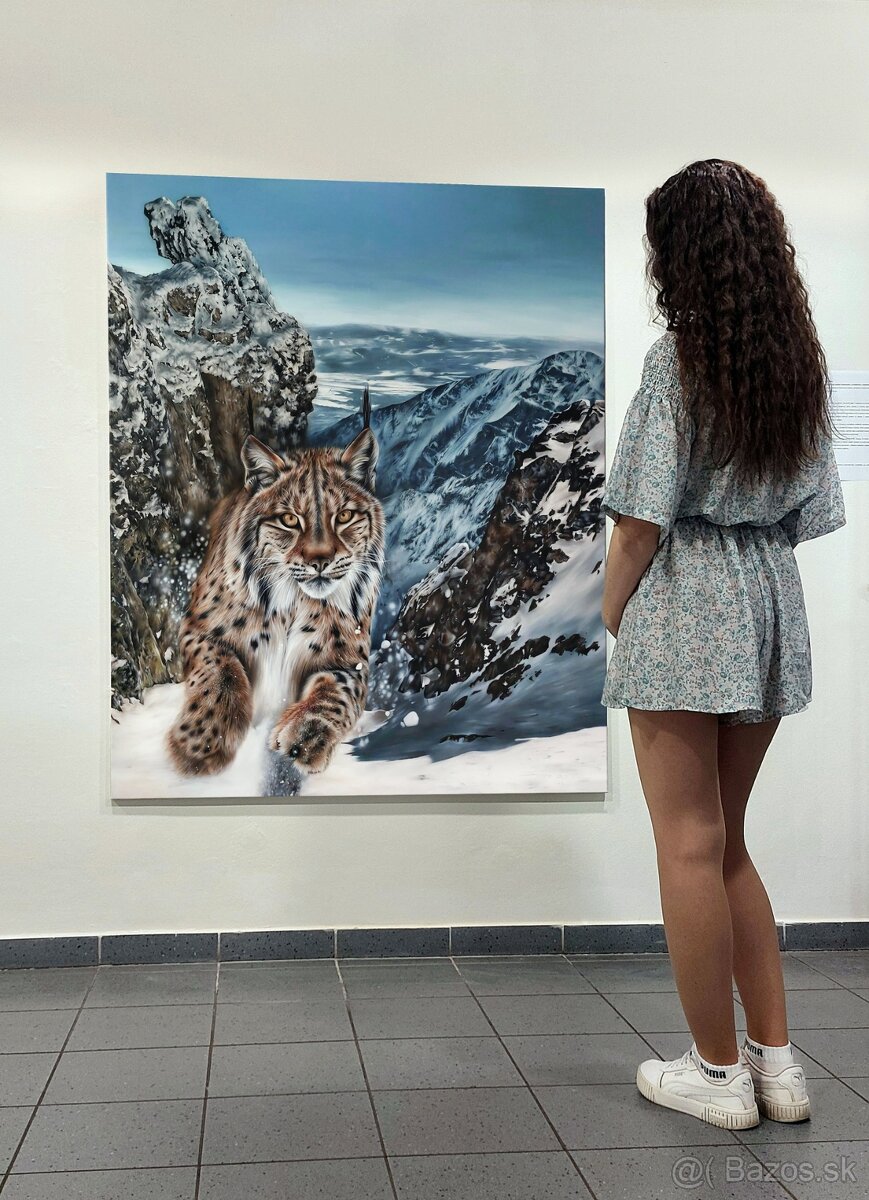 Hyperrealistická akrylová maľba / obraz Tatranský tiger - 2