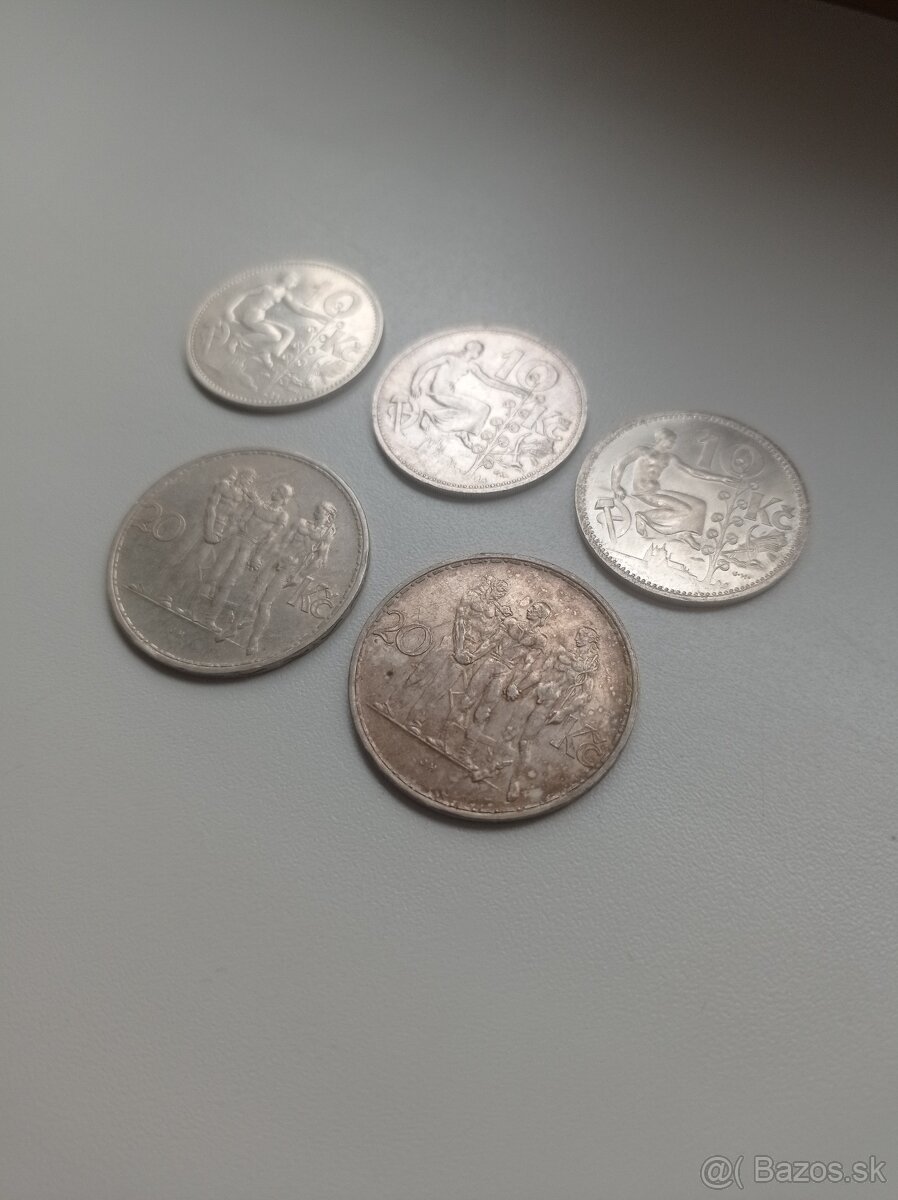 Striebro - Československo Kčs - koruna - prvá republika - 2